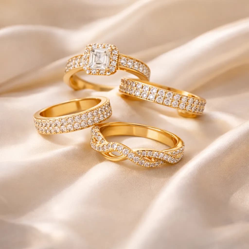 Glozya 18K Gold Plated Rings