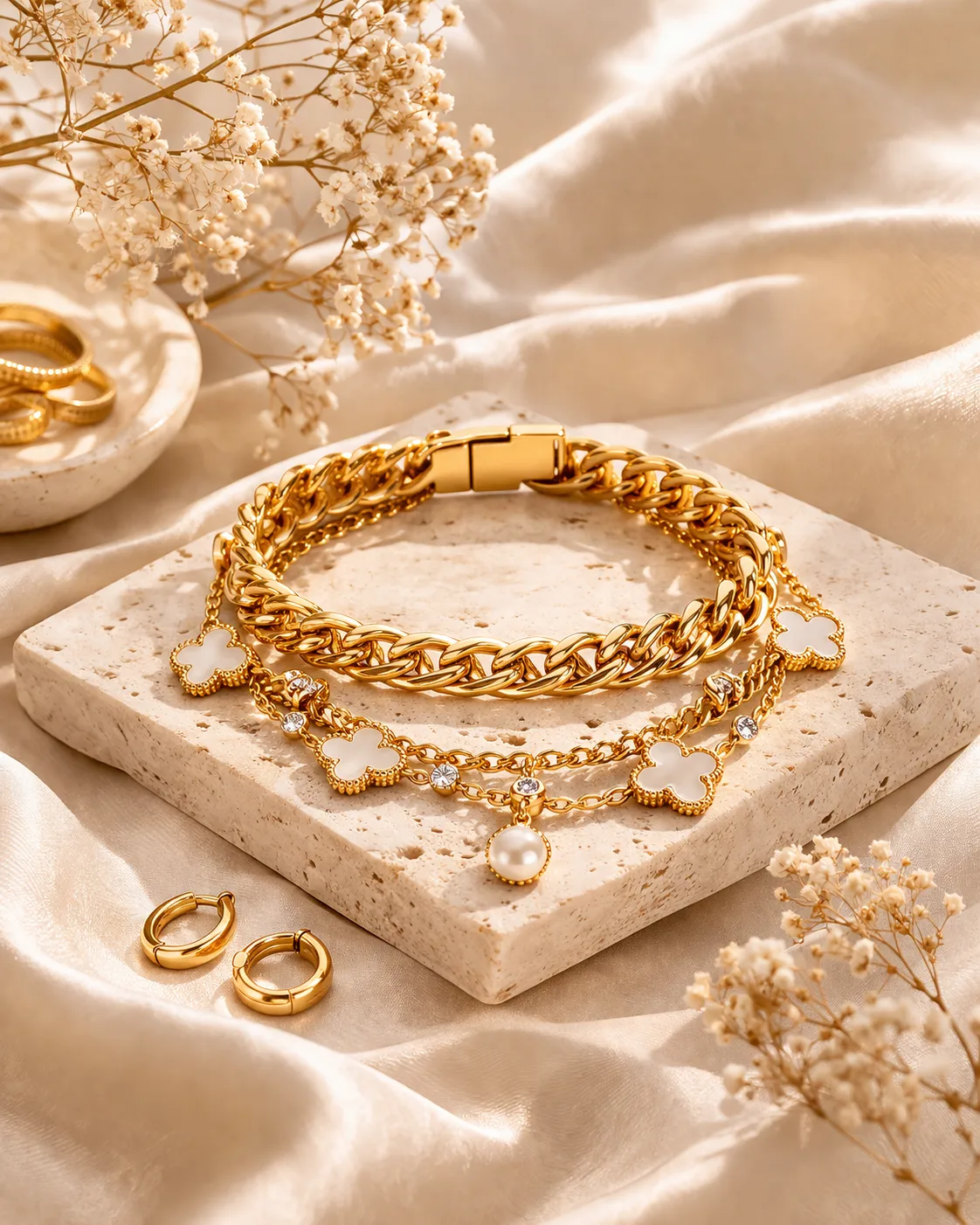 Glozya 18K gold plated jewelry lifestyle
