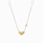 18K Gold Plated Cute Heart Charm Necklace with a minimalist pendant and delicate chain accent.