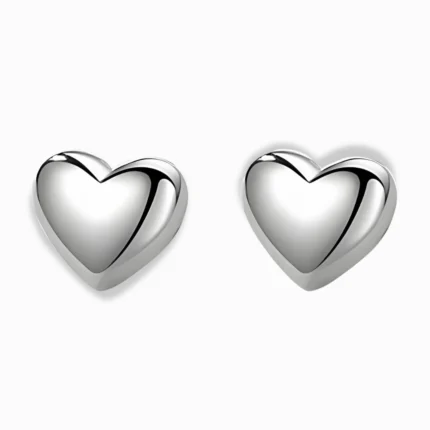 Glozya Stainless Steel Puffy Heart Stud Earrings featuring a minimalist, heart-shaped design crafted from waterproof, hypoallergenic stainless steel.